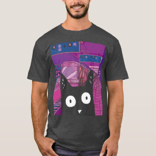 Artwork Urban Subway Kawaii Cat Japanese City Aest T-Shirt