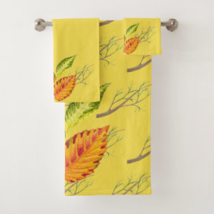 Arty Autumn on a Bathroom Towel Set