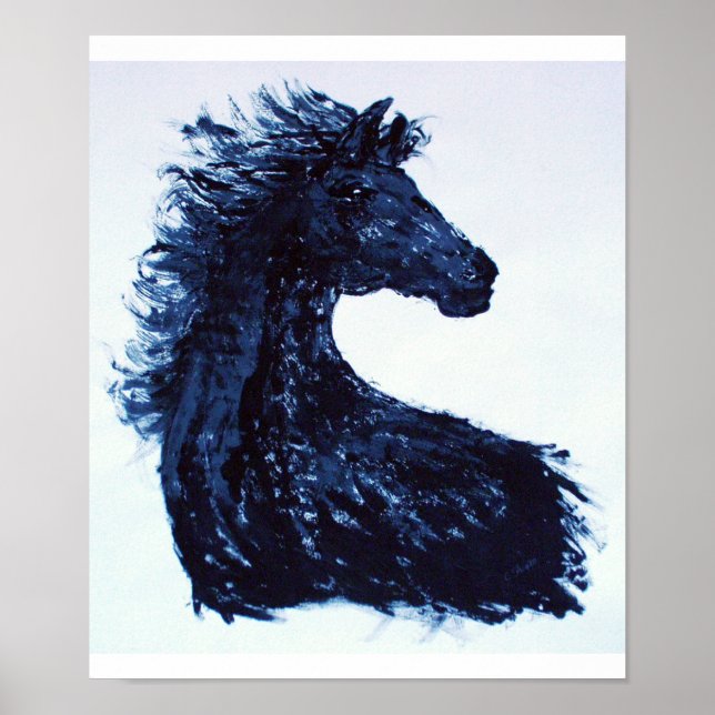 Arty Black Horse Poster (Front)