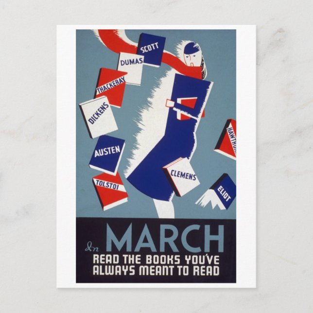 Arty Deco Reading Postcard (Front)