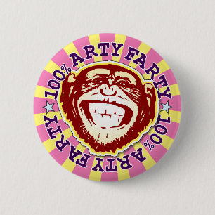 Arty Farty 100% Funny Funky Monkey Badge
