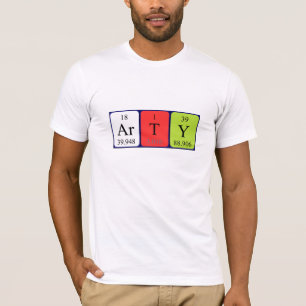 Arty periodic table name shirt