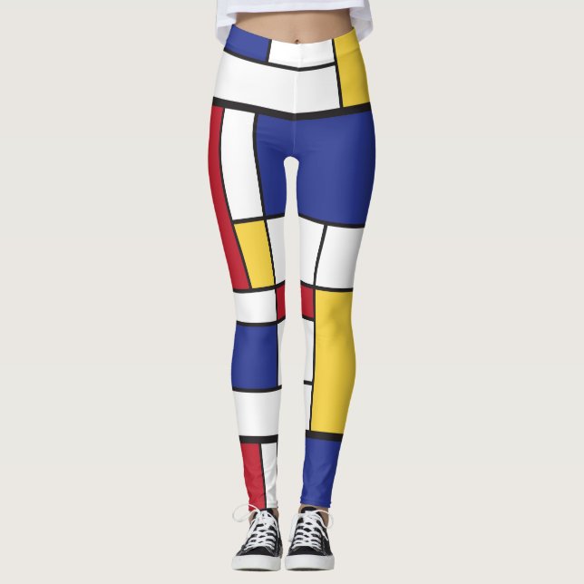 Arty Piet Mondrian Colourful Leggings (Front)