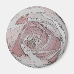 arty pink rose magnet
