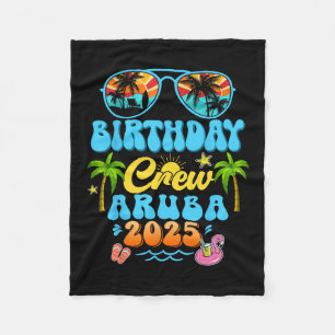 Aru Birthday Crew Vacation Cruise 2025 Summer Grou Fleece Blanket