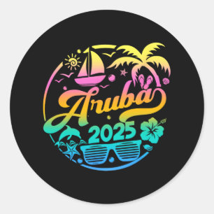 Aruba 2025 Family Vacation Beach Matching Group  Classic Round Sticker
