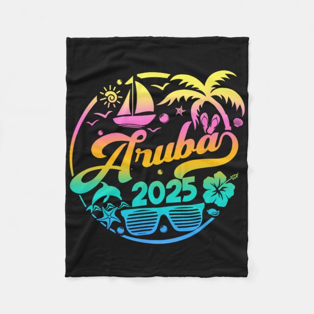 Aruba 2025 Family Vacation Beach Matching Group  Fleece Blanket (Front)