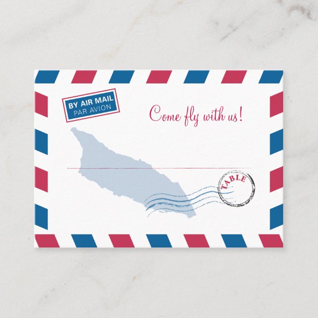 Aruba Air Mail Escort/Seating Card Wedding (Front)