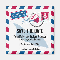 Aruba Air Mail Wedding Save the Date