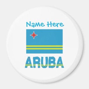 Aruba and Aruban Flag Blue Personalisation  Magnet