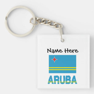 Aruba and Aruban Flag Personalised  Key Ring