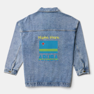 Aruba and Aruban Flag Yellow Personalisation Denim Jacket