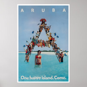Aruba Art One Happy Island Photo Print Vintage