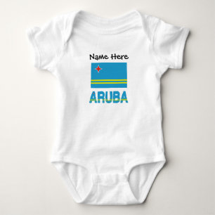 Aruba Aruban Flag Black Personalisation Baby Bodysuit