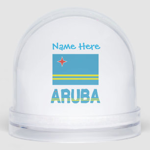 Aruba Aruban Flag Blue Personalisation  Snowglobe