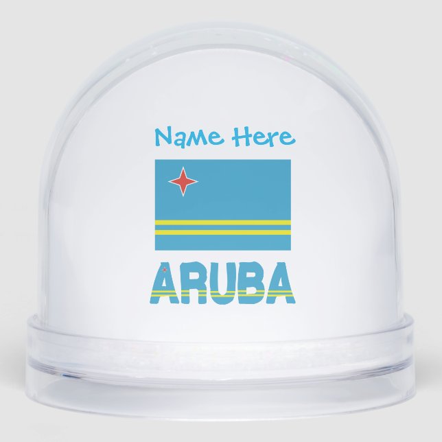Aruba Aruban Flag Blue Personalisation  Snowglobe (Front)