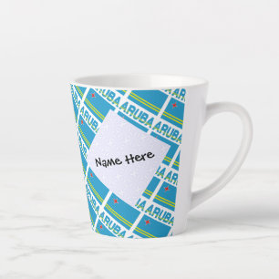 Aruba Aruban Flag Titled Blue Personalisation Latte Mug
