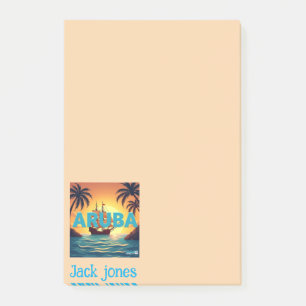 Aruba beach colour personalise post-it notes