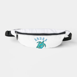 Aruba Beach Sea Turtle Illustration Bum Bags