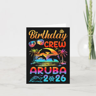 Aruba Birthday Trip Vacation 2026 Matching Group  Card