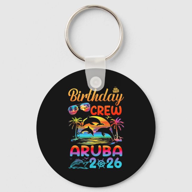 Aruba Birthday Trip Vacation 2026 Matching Group  Key Ring (Front)