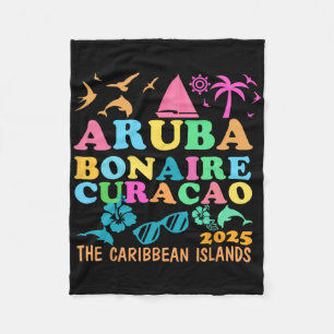 Aruba Bonaire Curacao 2025 Island Carribbean Trave Fleece Blanket