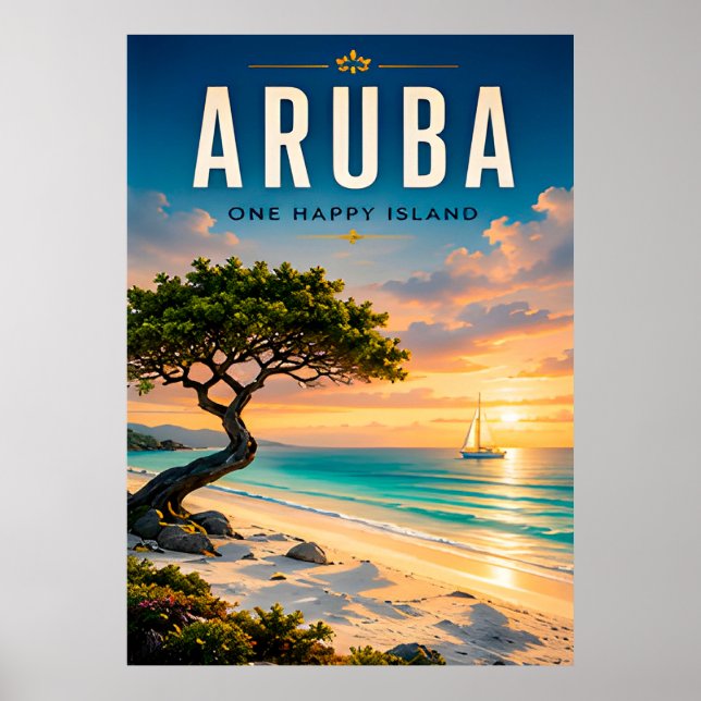 🌴 Aruba Caribbean Beach Escape ☀️ Poster (Front)