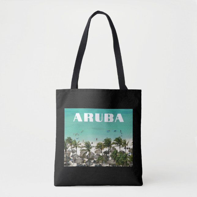 Aruba Caribbean Island Beach Scene Tote Bag (Front)