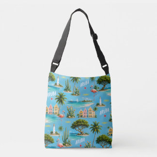 Aruba Caribbean Island lighthouse travel souvenir Crossbody Bag
