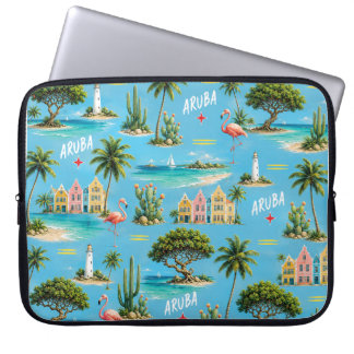 Aruba Caribbean Island lighthouse travel souvenir Laptop Sleeve