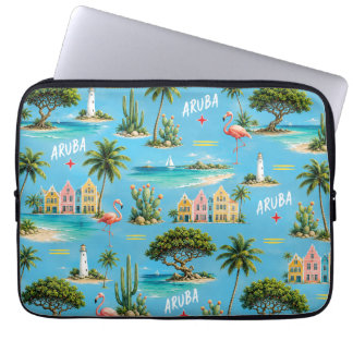 Aruba Caribbean Island lighthouse travel souvenir Laptop Sleeve