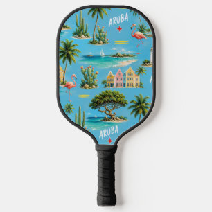 Aruba Caribbean Island lighthouse travel souvenir Pickleball Paddle