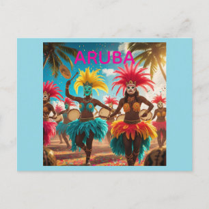 Aruba carnival colours sway post card