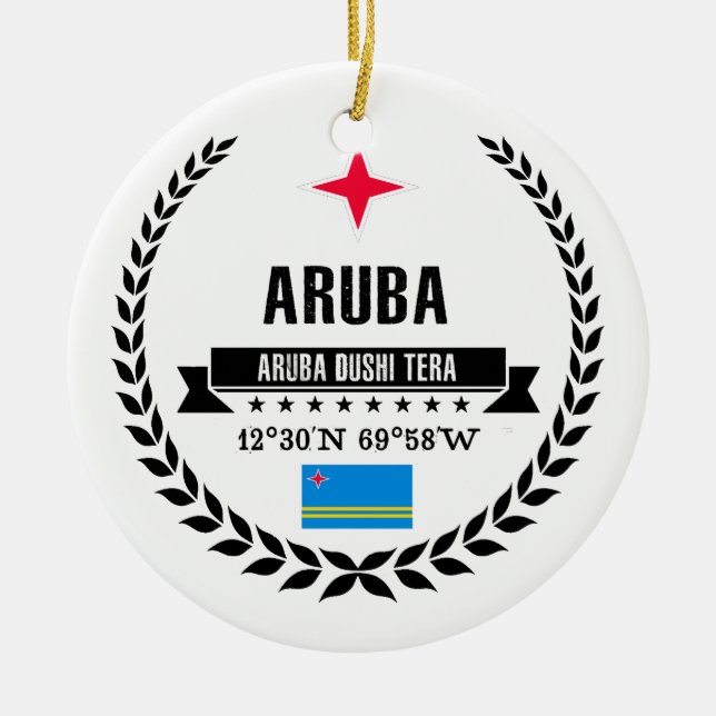 Aruba Ceramic Tree Decoration (Front)