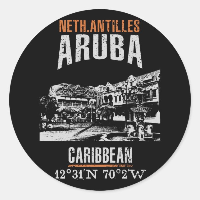 Aruba Classic Round Sticker (Front)