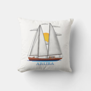 Aruba Coastal Nautical Sailing Sailor Cushion