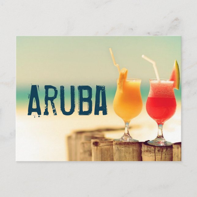 Aruba cocktails postcard (Front)