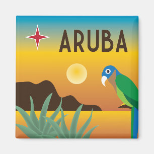 Aruba colourful Caribbean island Magnet