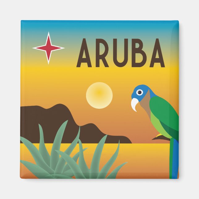 Aruba colourful Caribbean island Magnet (Front)