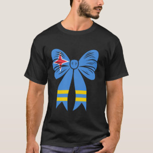 Aruba Coquette Bow Cute Dainty Ribbon Aruban Flag T-Shirt