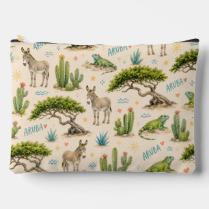 Aruba divi tree, donkey, iguana, cactus accessory pouch