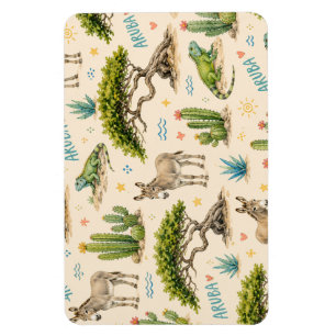 Aruba divi tree, donkey, iguana, cactus magnet