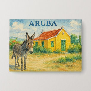 Aruba Donkey and Cunucu House Watercolor