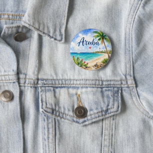 Aruba Dutch Caribbean Island travel souvenir 6 Cm Round Badge