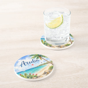 Aruba Dutch Caribbean Island travel souvenir Coaster