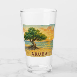 Aruba Eagle Beach Divi Tree Golden Hour Glass