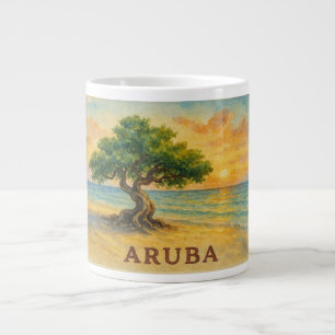 Aruba Eagle Beach Divi Tree Golden Hour Large Coffee Mug