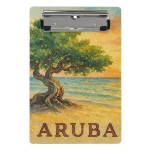 Aruba Eagle Beach Divi Tree Golden Hour Mini Clipboard