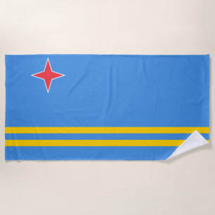 Aruba flag Beach Towel