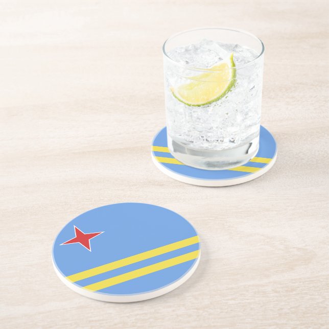 Aruba flag coaster (Side)